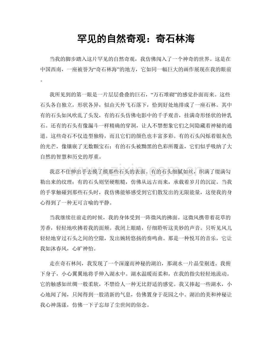 罕见的自然奇观：奇石林海.docx_第1页