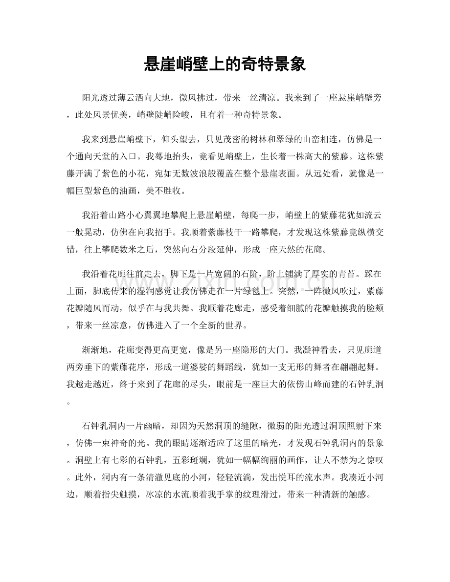悬崖峭壁上的奇特景象.docx_第1页