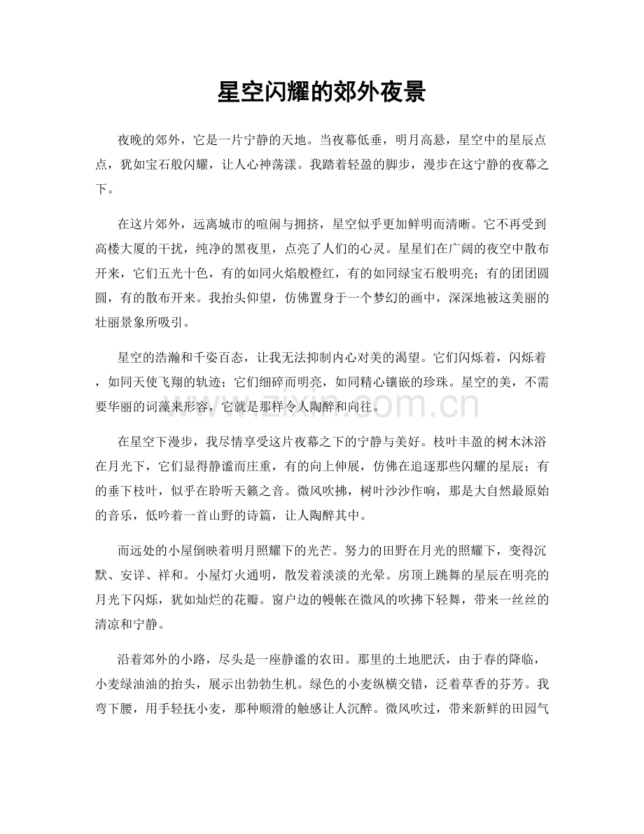 星空闪耀的郊外夜景.docx_第1页