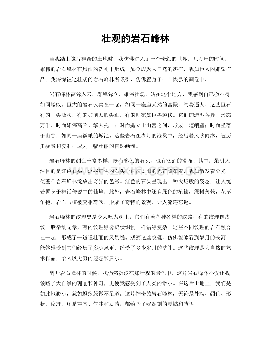 壮观的岩石峰林.docx_第1页