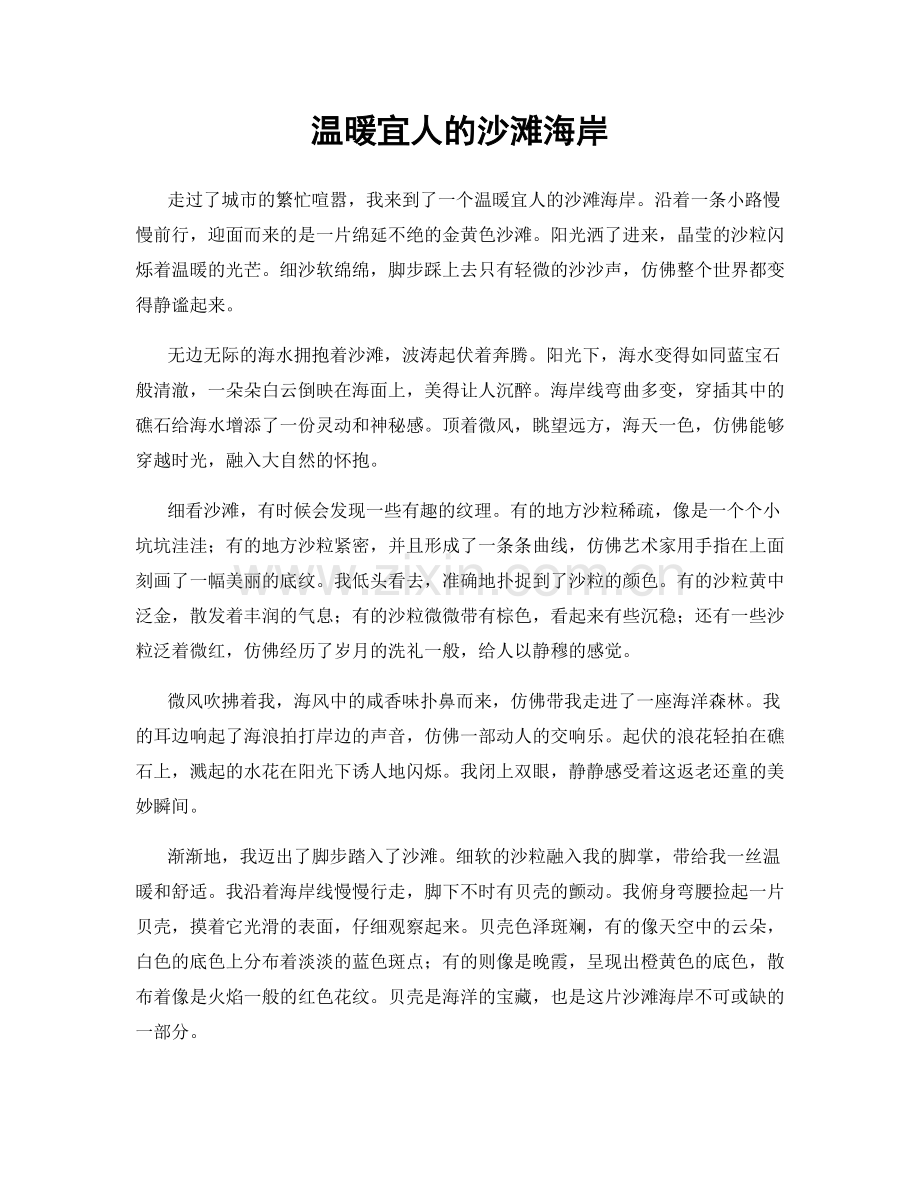 温暖宜人的沙滩海岸.docx_第1页