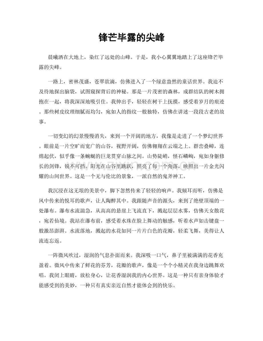 锋芒毕露的尖峰.docx_第1页