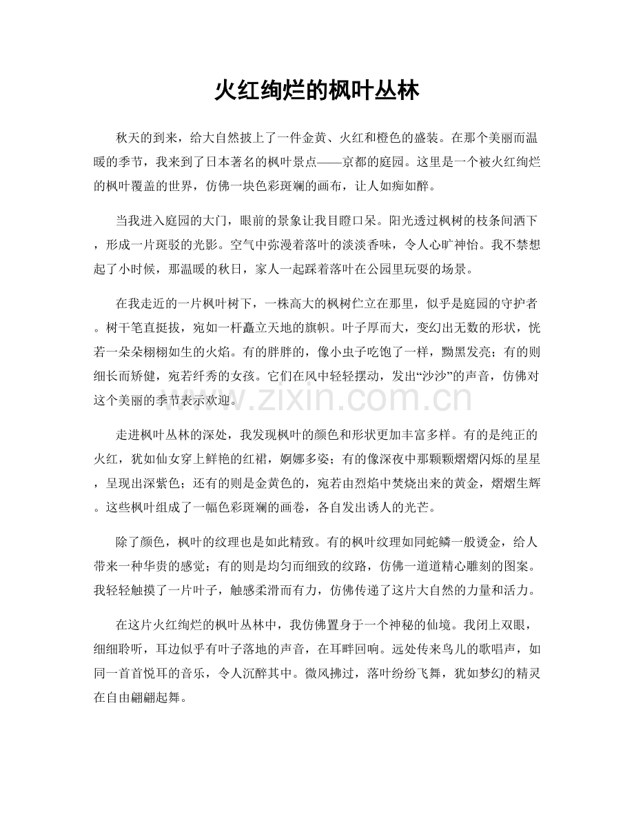 火红绚烂的枫叶丛林.docx_第1页