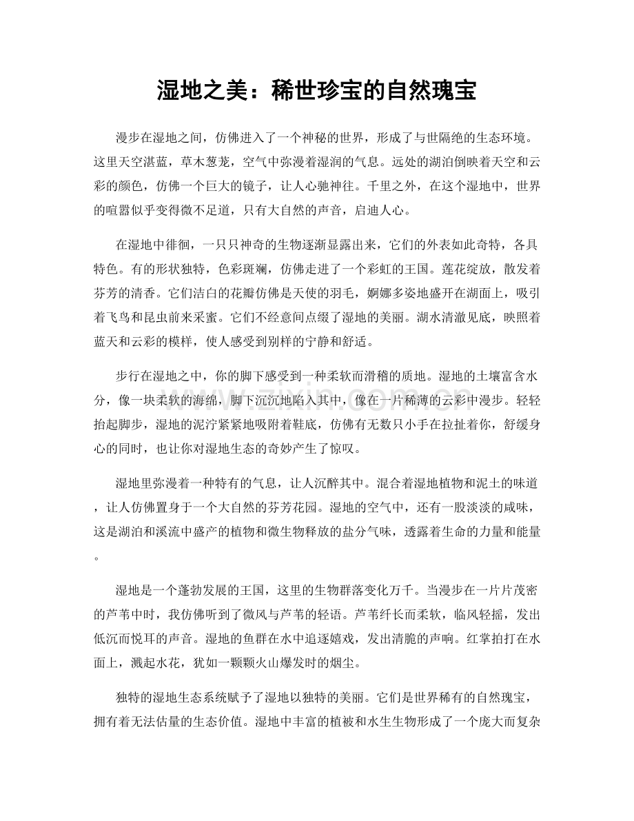 湿地之美：稀世珍宝的自然瑰宝.docx_第1页