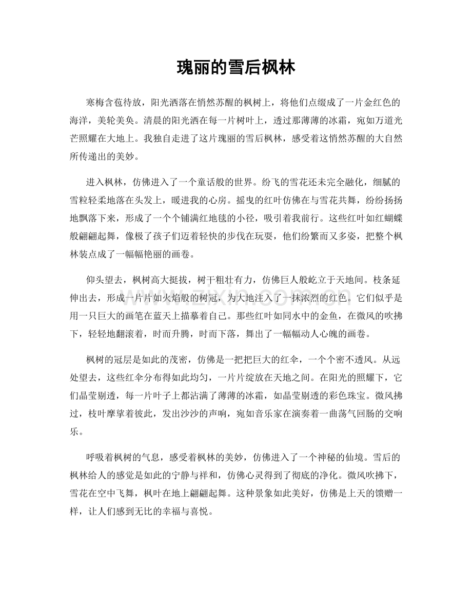 瑰丽的雪后枫林.docx_第1页