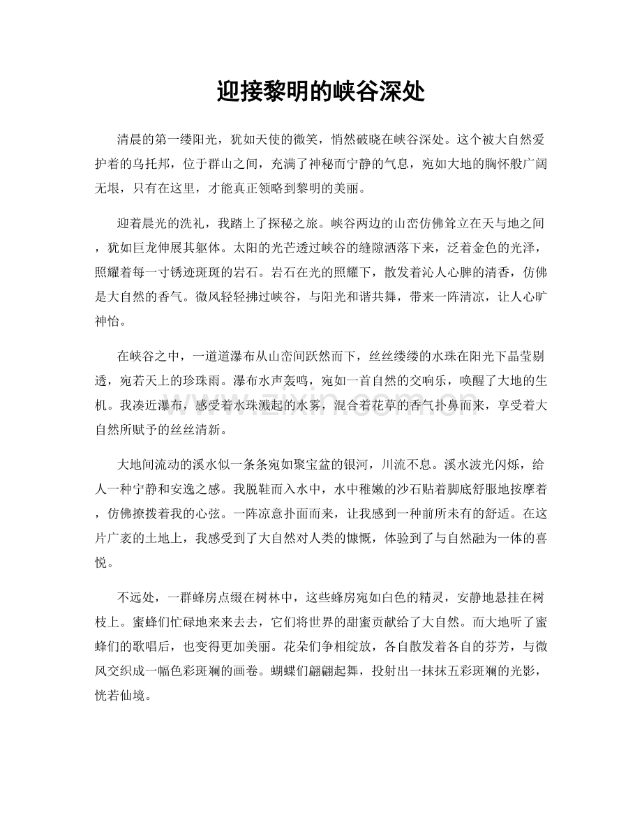 迎接黎明的峡谷深处.docx_第1页