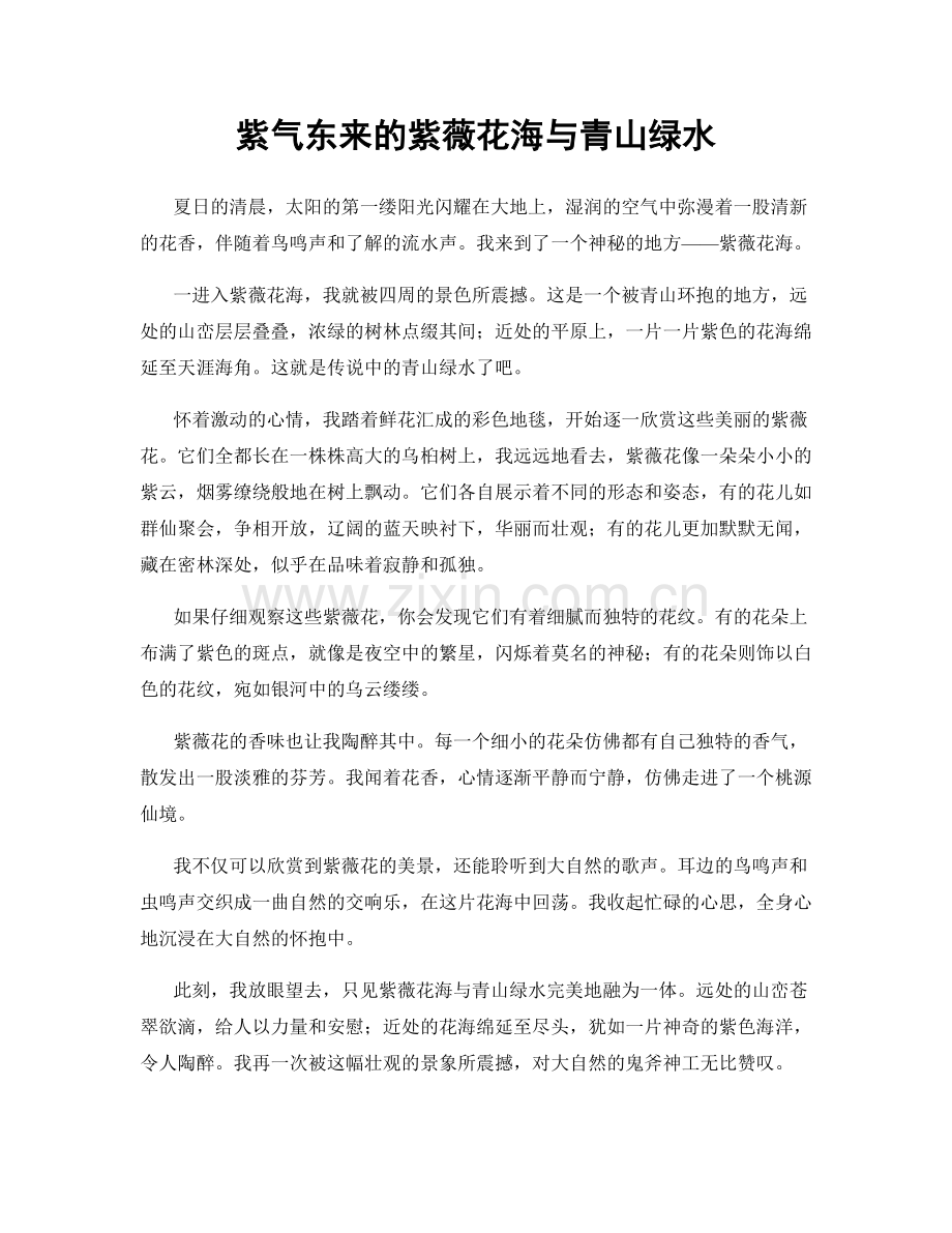 紫气东来的紫薇花海与青山绿水.docx_第1页
