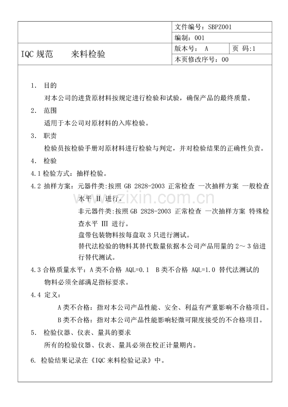 常用元器件来料检验规范.pdf_第1页