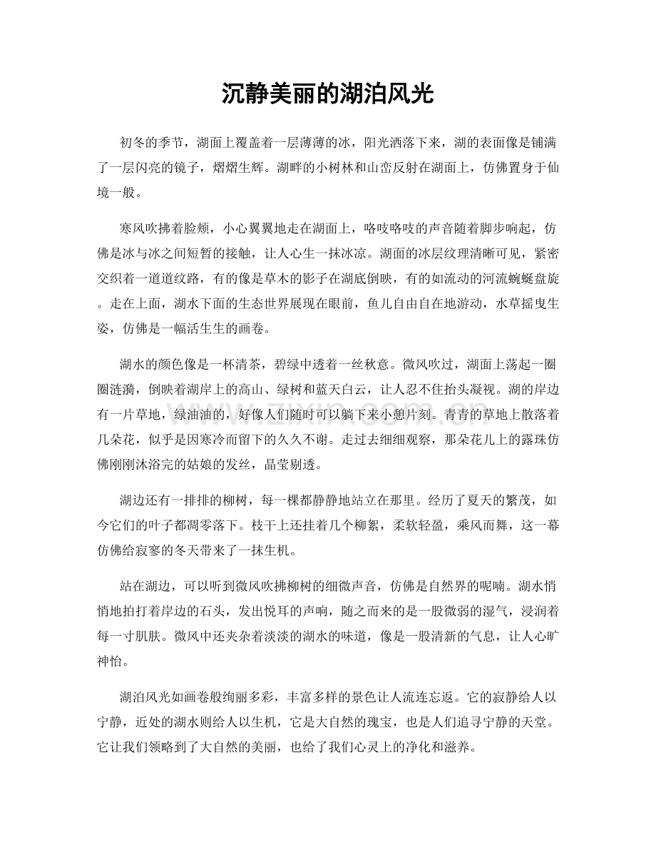 沉静美丽的湖泊风光.docx_第1页