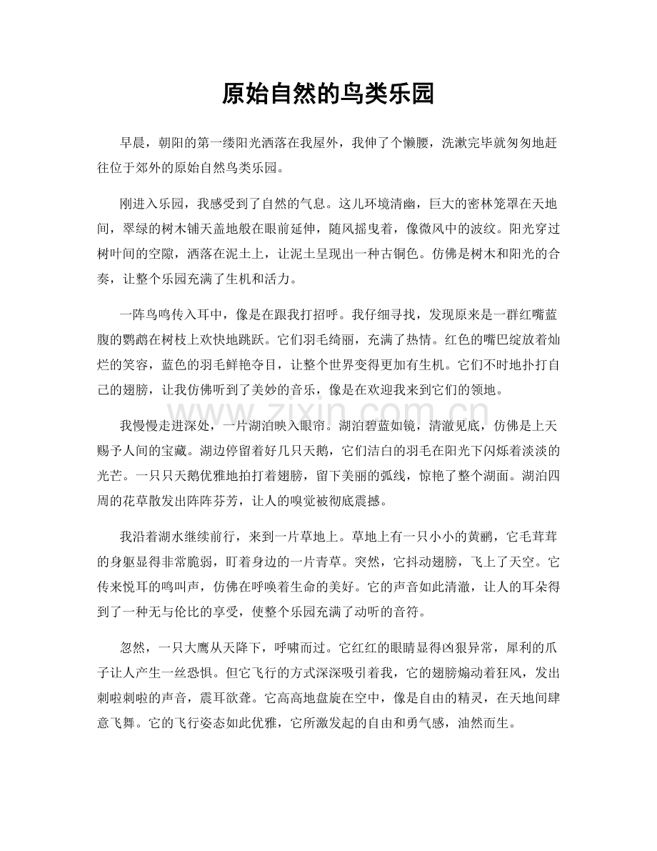 原始自然的鸟类乐园.docx_第1页