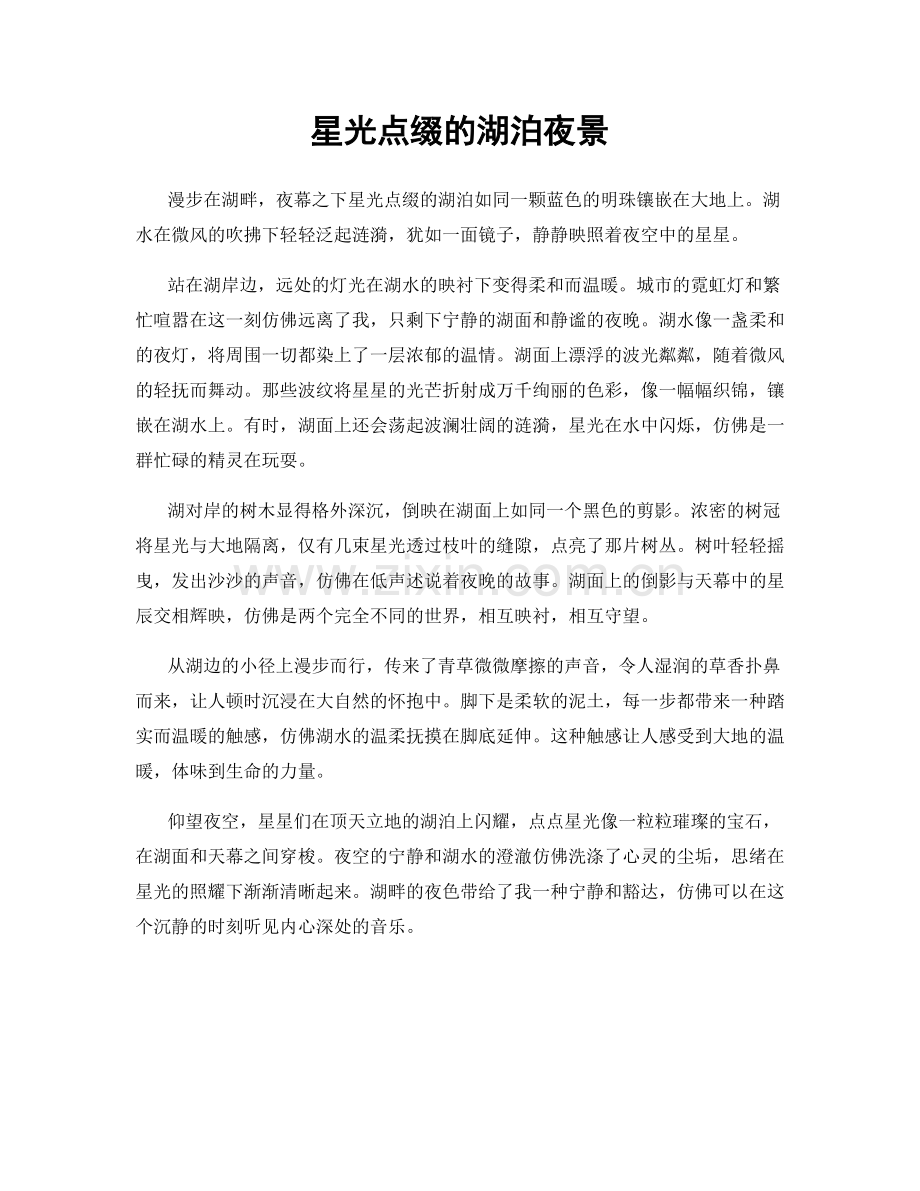 星光点缀的湖泊夜景.docx_第1页