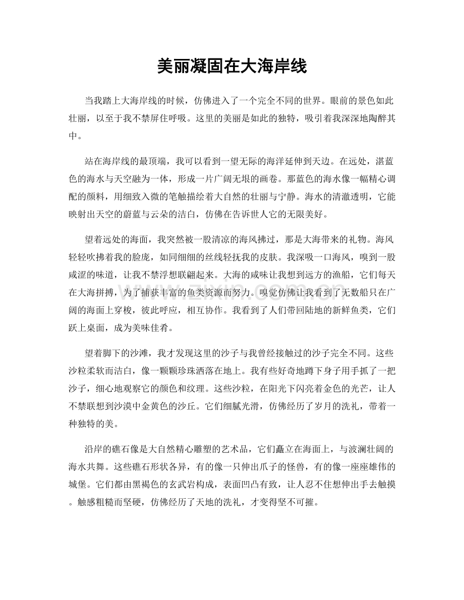 美丽凝固在大海岸线.docx_第1页