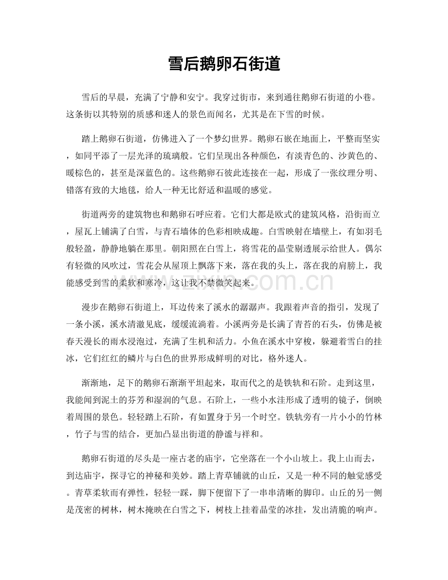 雪后鹅卵石街道.docx_第1页