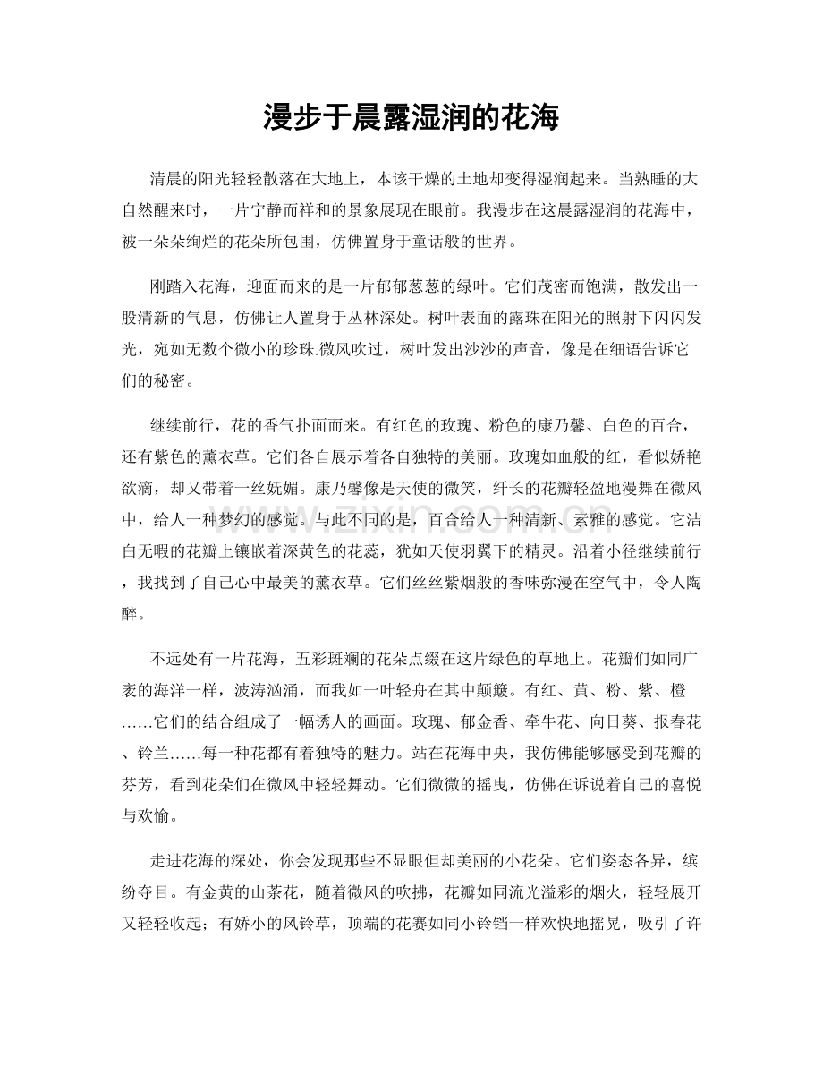 漫步于晨露湿润的花海.docx_第1页