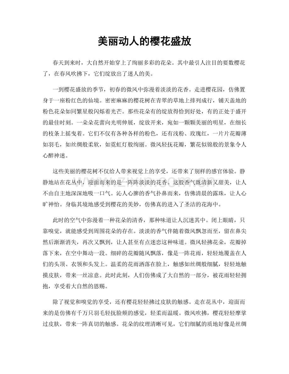 美丽动人的樱花盛放.docx_第1页