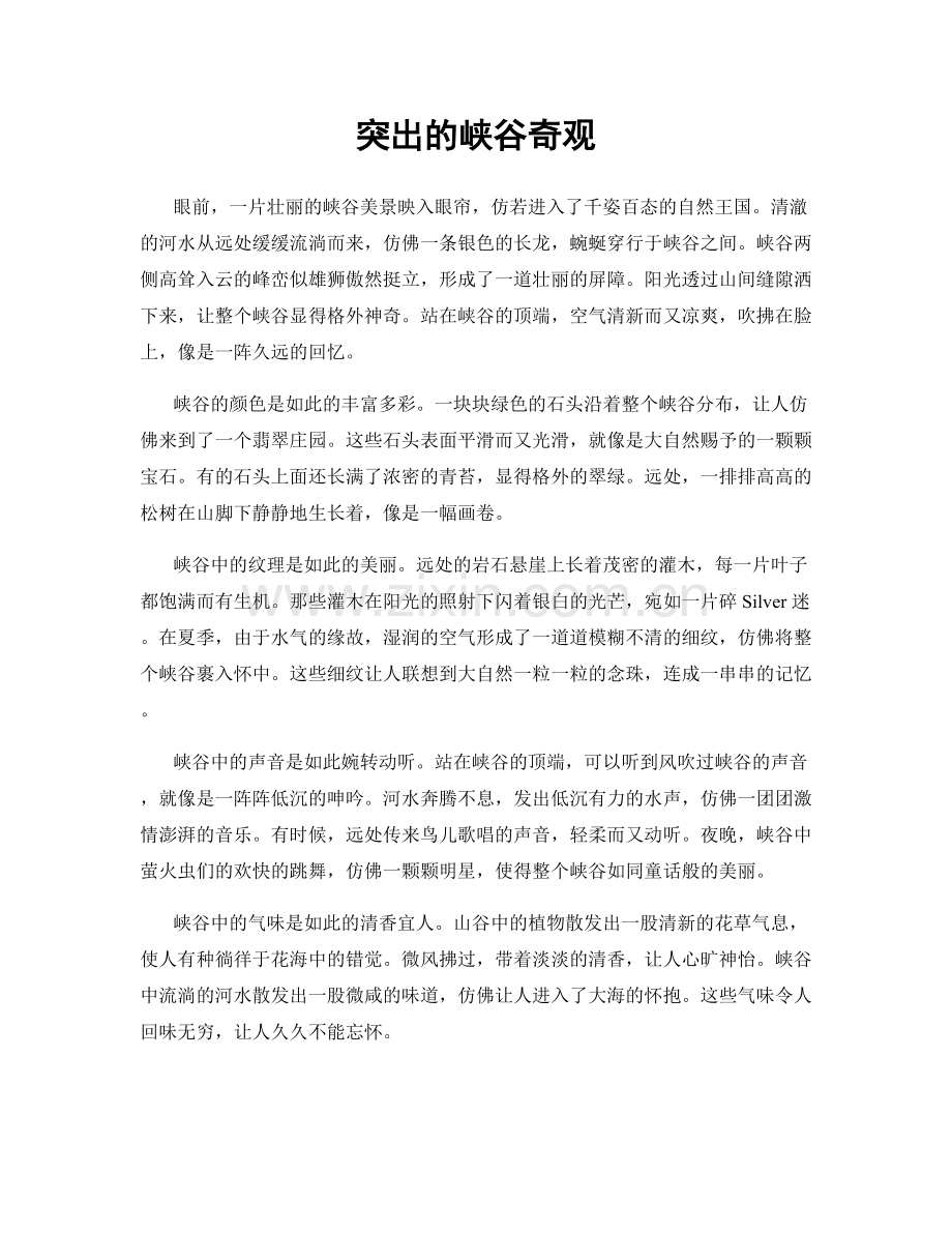 突出的峡谷奇观.docx_第1页