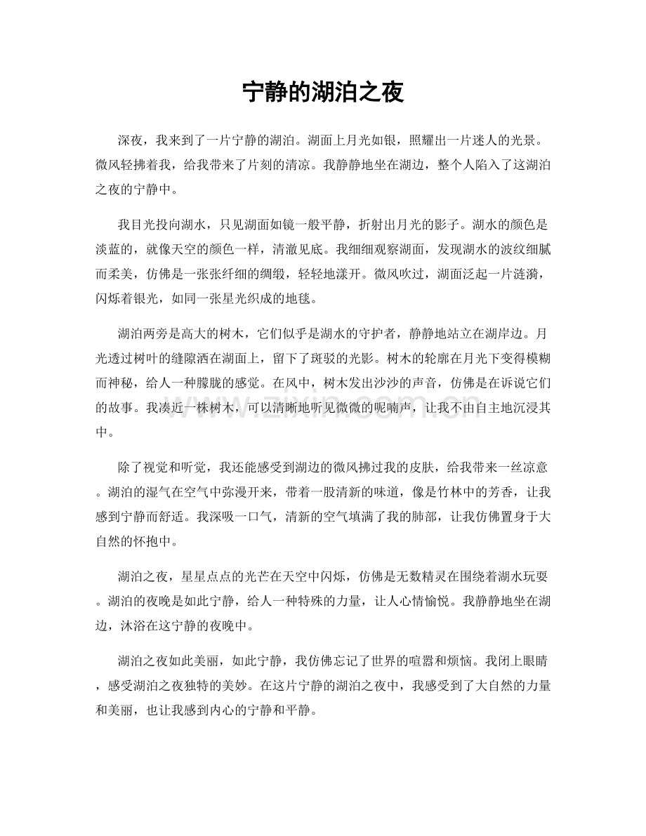 宁静的湖泊之夜.docx_第1页