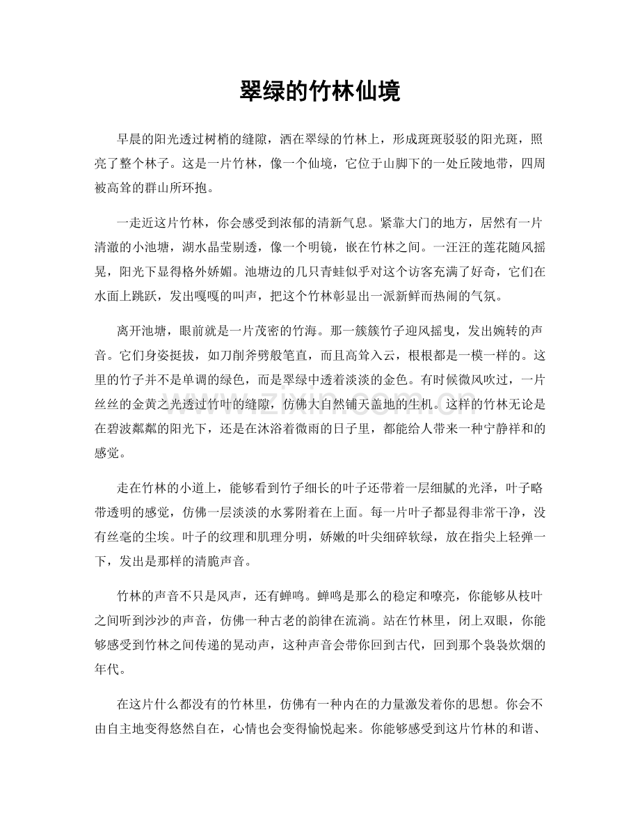 翠绿的竹林仙境.docx_第1页