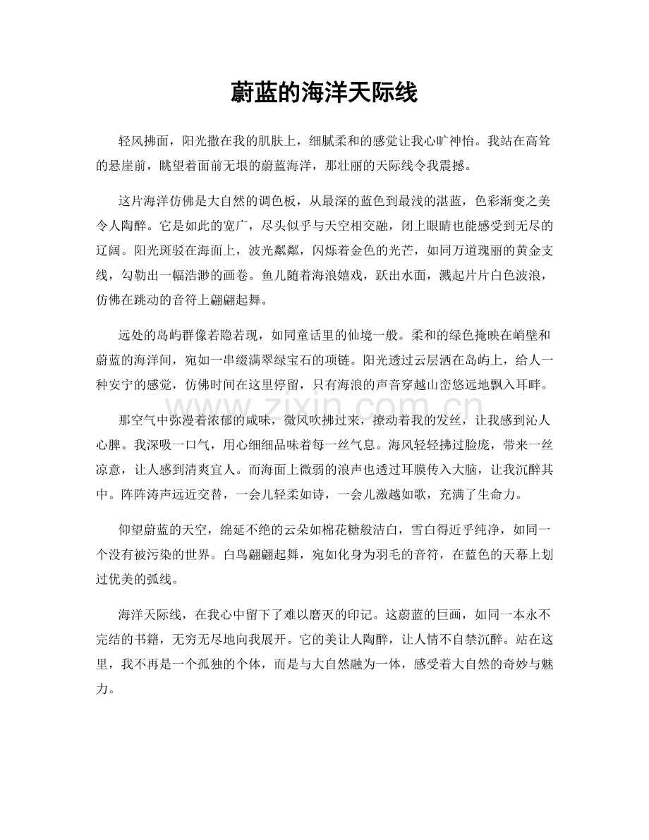 蔚蓝的海洋天际线.docx_第1页