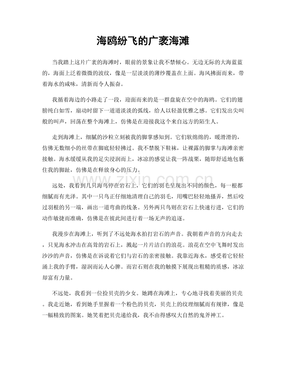 海鸥纷飞的广袤海滩.docx_第1页