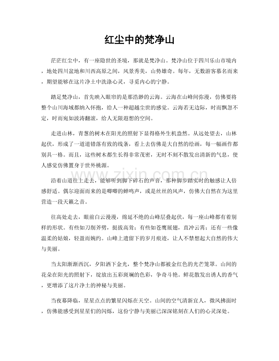 红尘中的梵净山.docx_第1页