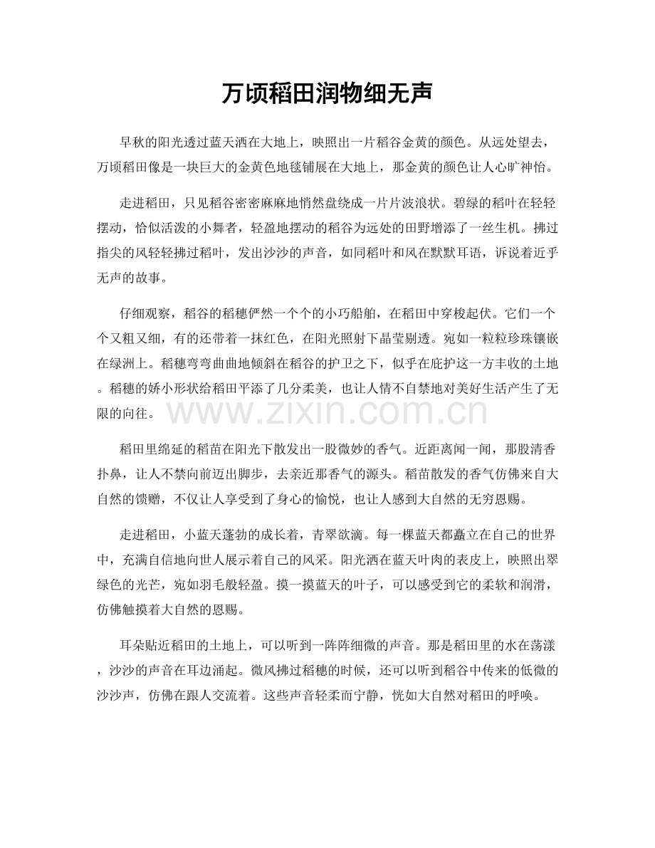 万顷稻田润物细无声.docx_第1页