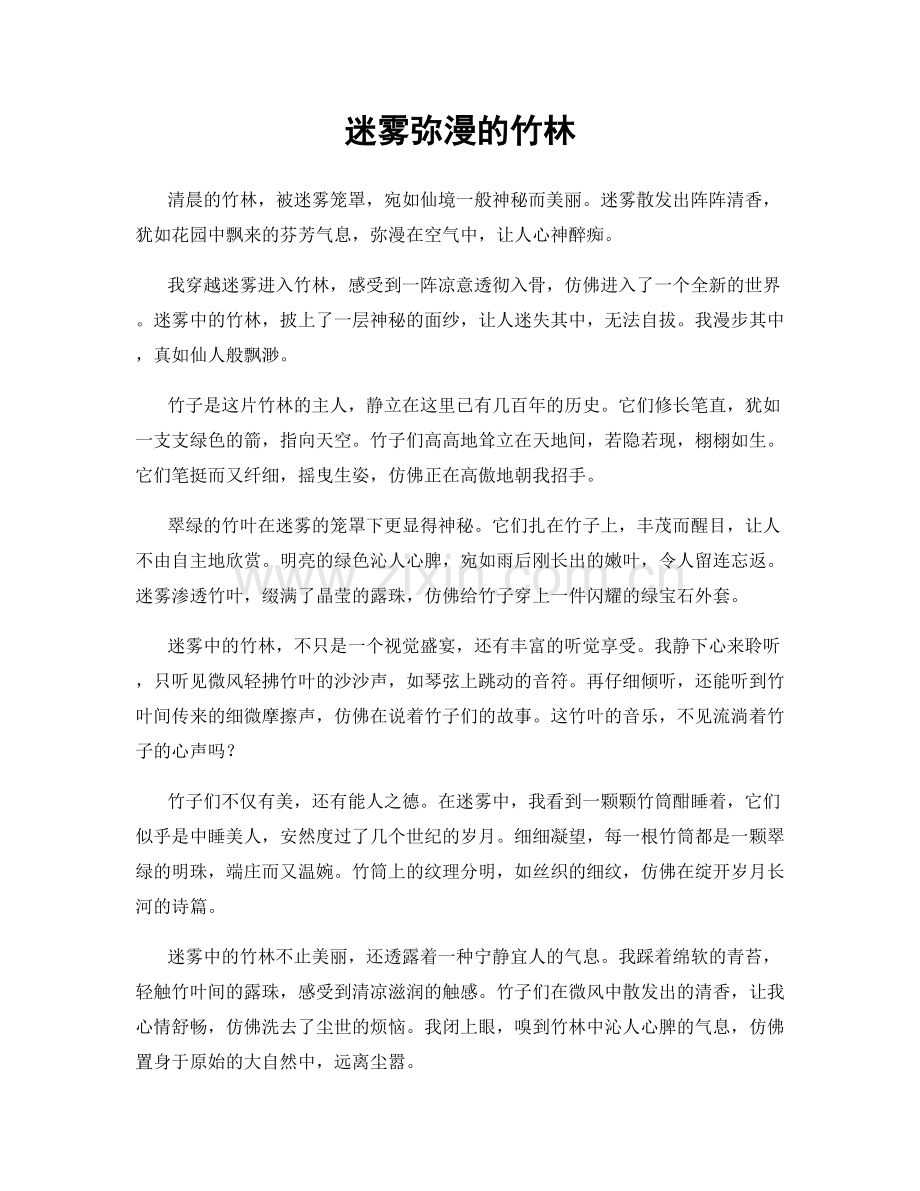 迷雾弥漫的竹林.docx_第1页