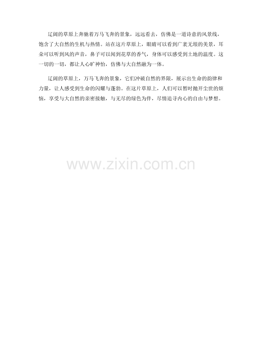 辽阔的草原上奔驰着万马飞奔的景象.docx_第2页