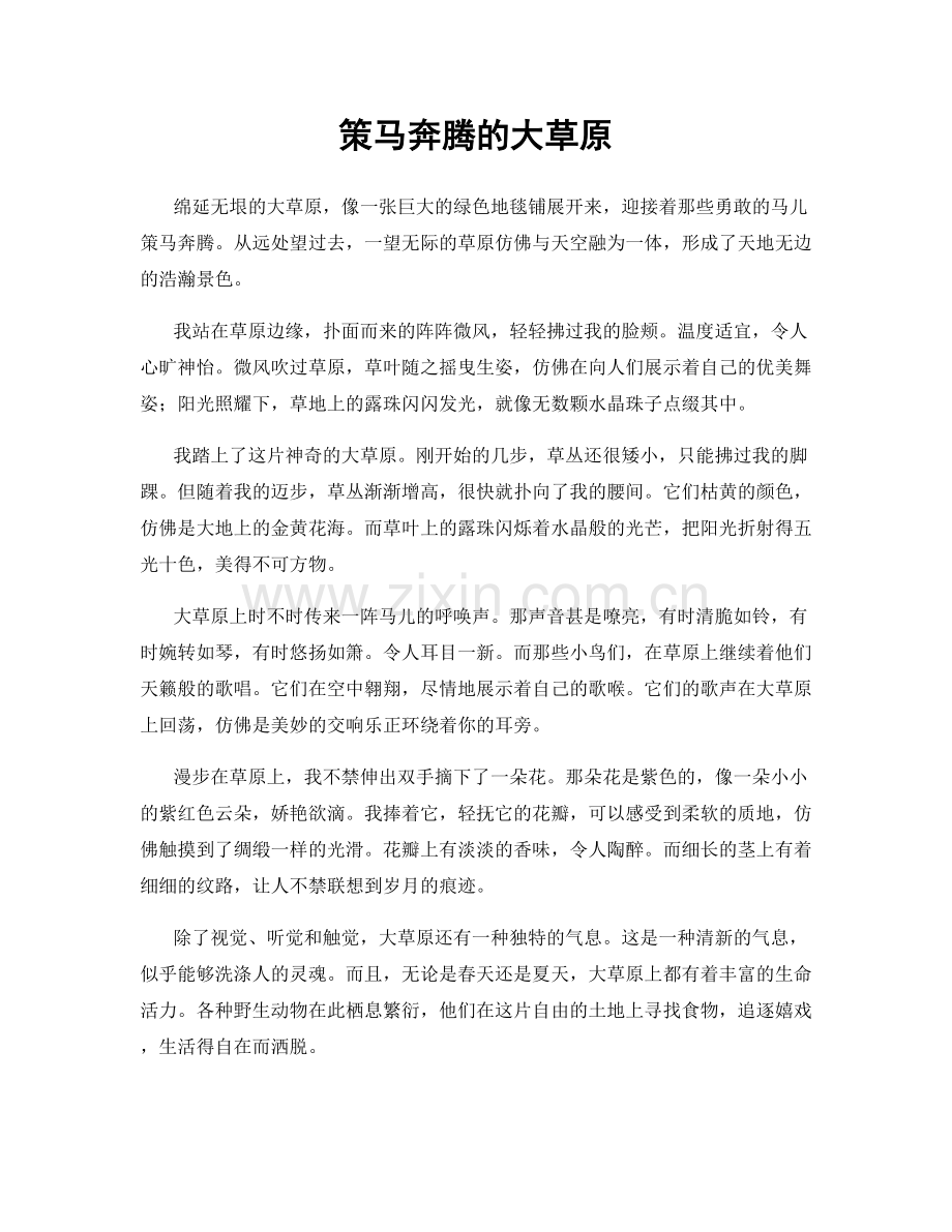 策马奔腾的大草原.docx_第1页