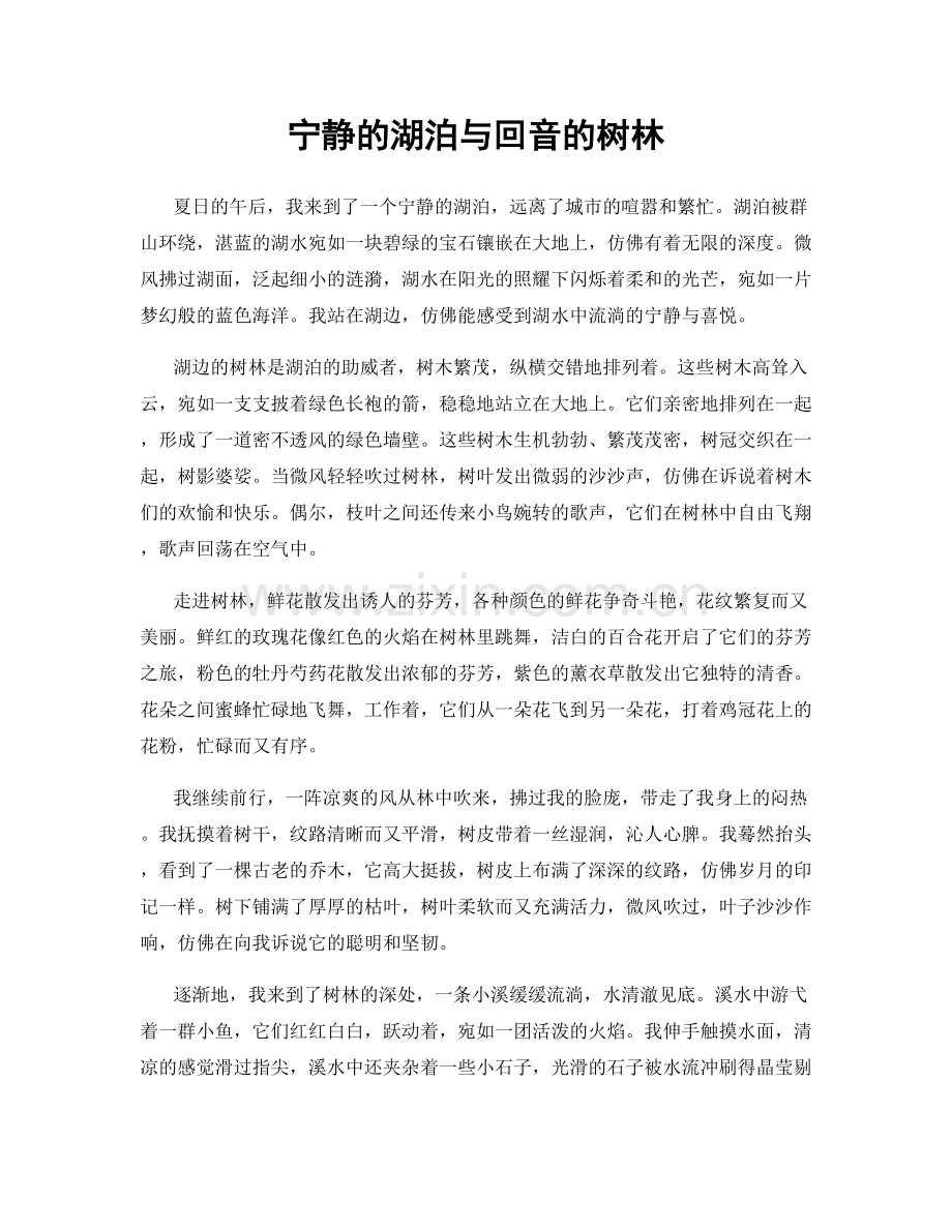宁静的湖泊与回音的树林.docx_第1页