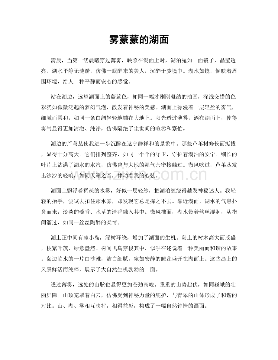 雾蒙蒙的湖面.docx_第1页