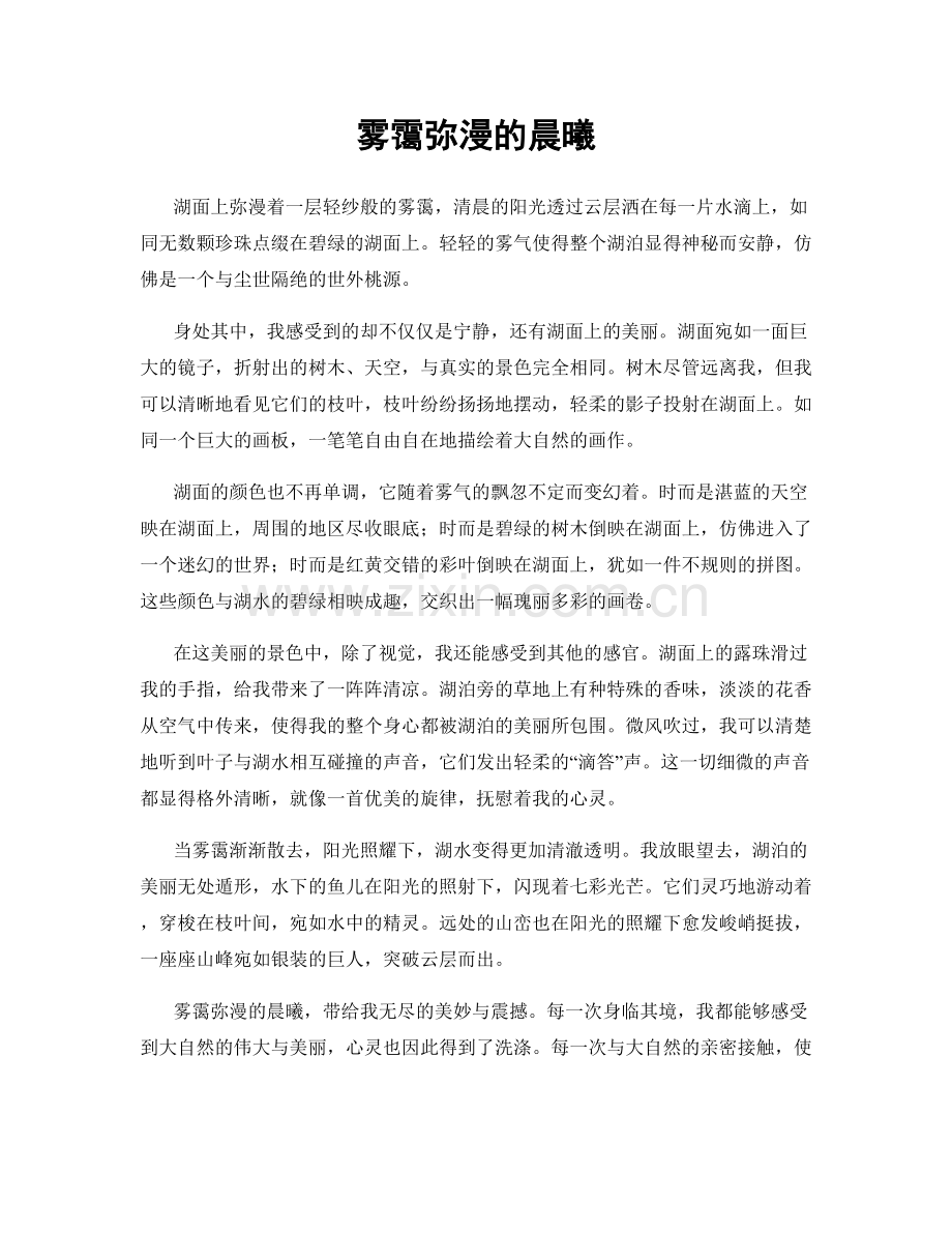 雾霭弥漫的晨曦.docx_第1页