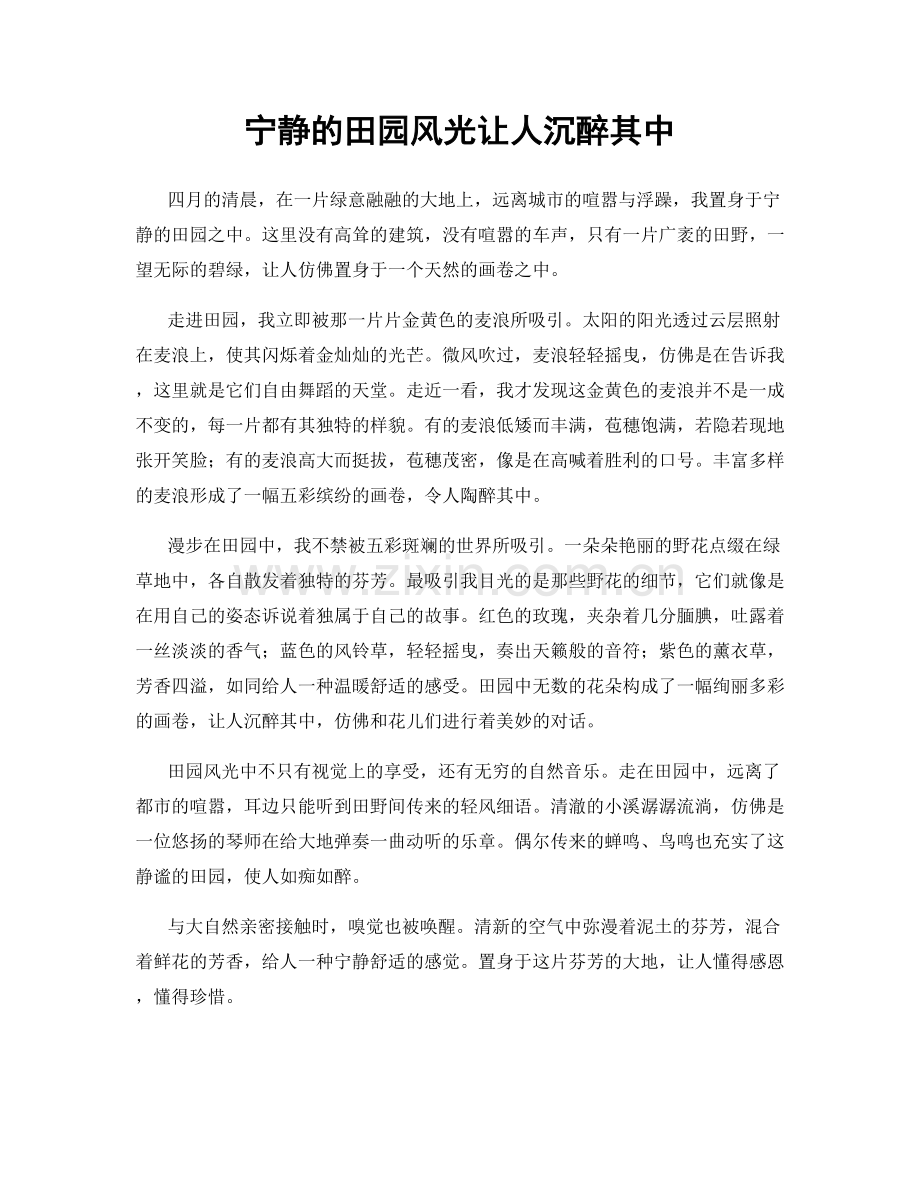 宁静的田园风光让人沉醉其中.docx_第1页