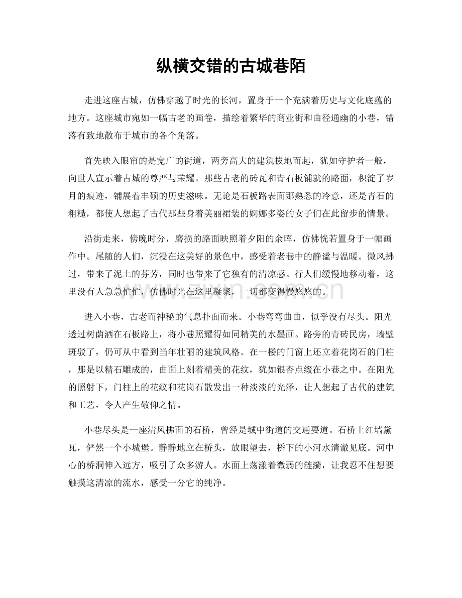 纵横交错的古城巷陌.docx_第1页
