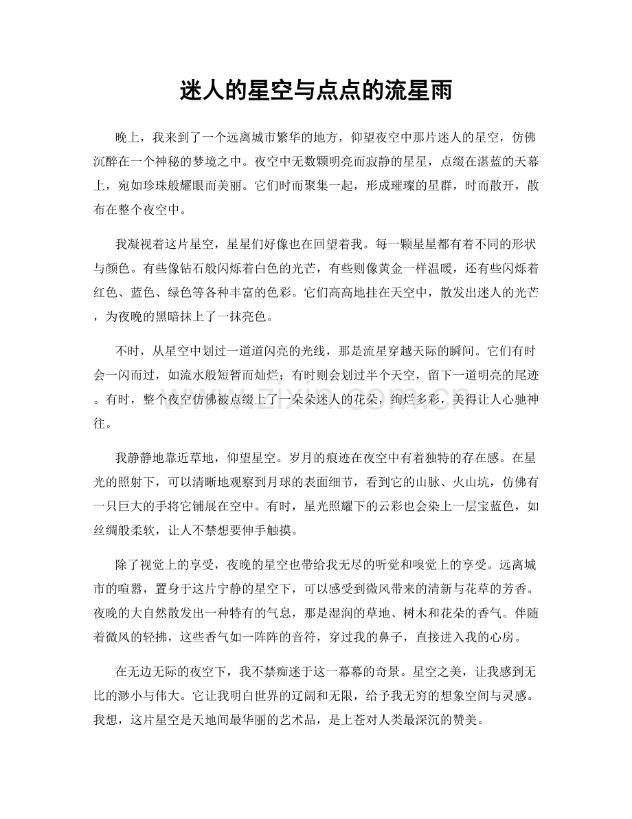 迷人的星空与点点的流星雨.docx_第1页