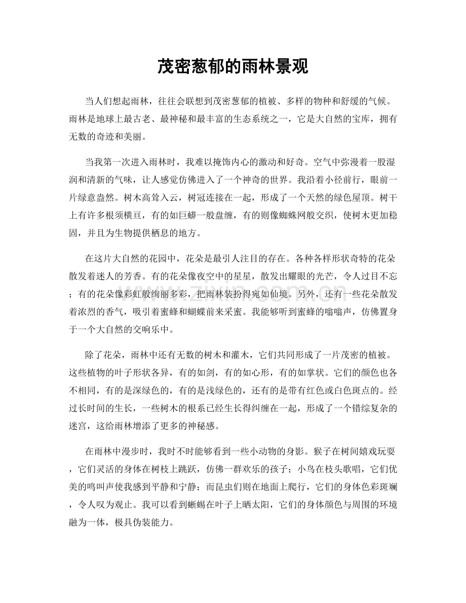 茂密葱郁的雨林景观.docx_第1页
