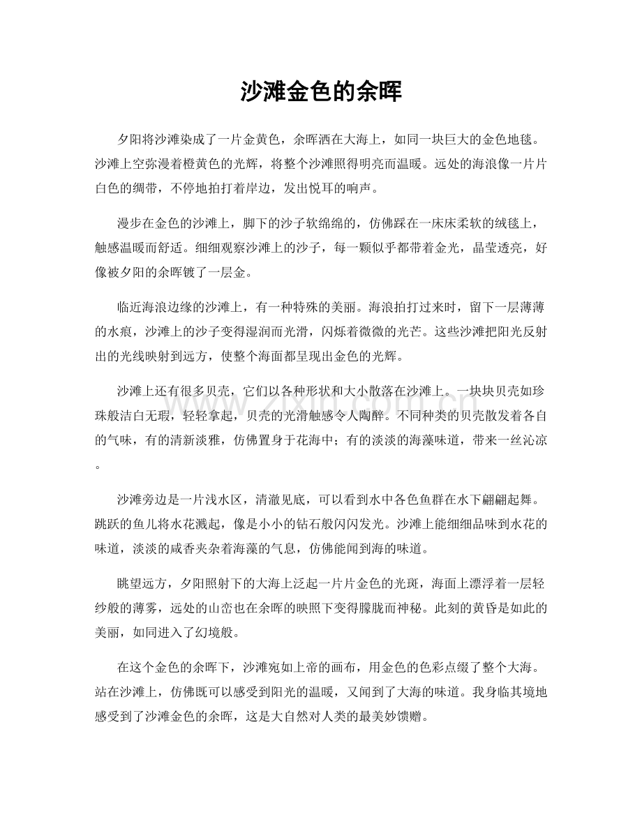 沙滩金色的余晖.docx_第1页
