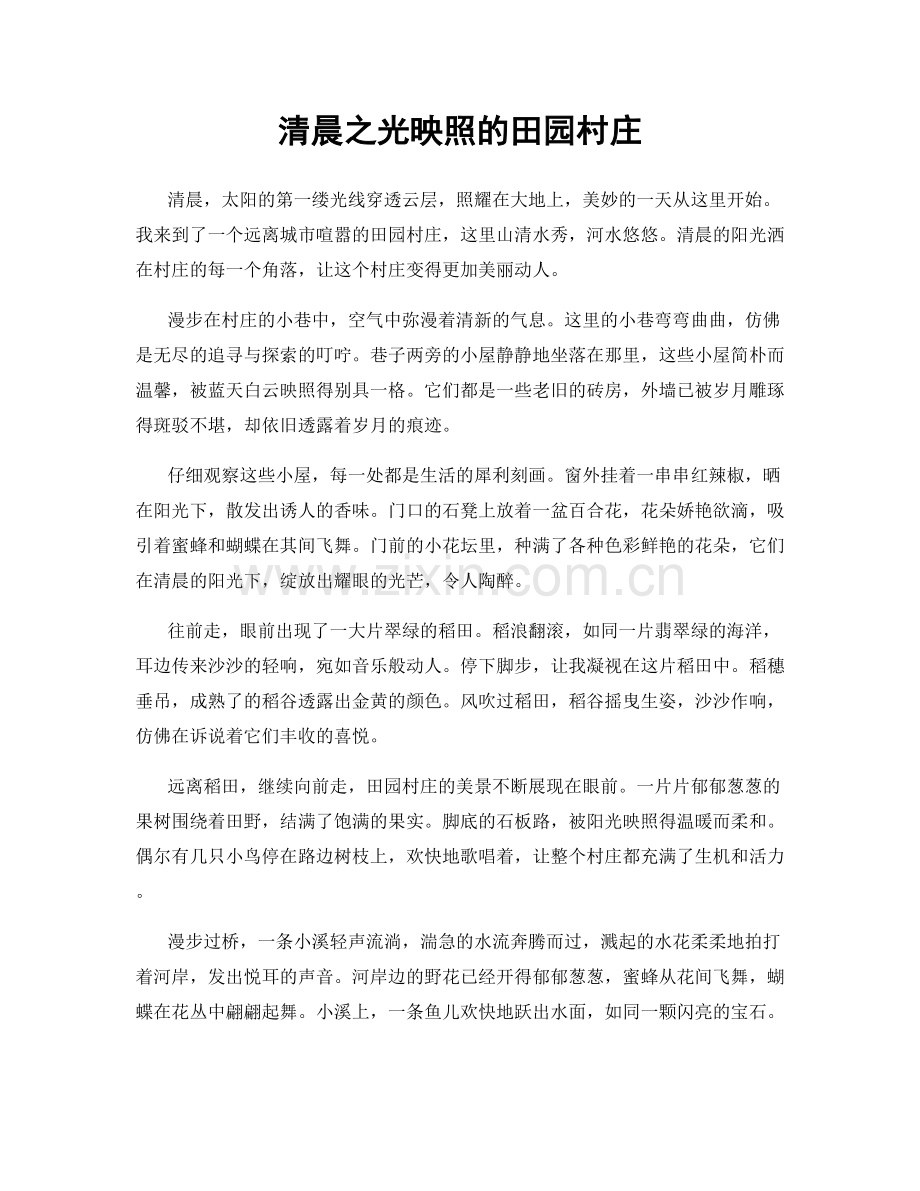 清晨之光映照的田园村庄.docx_第1页
