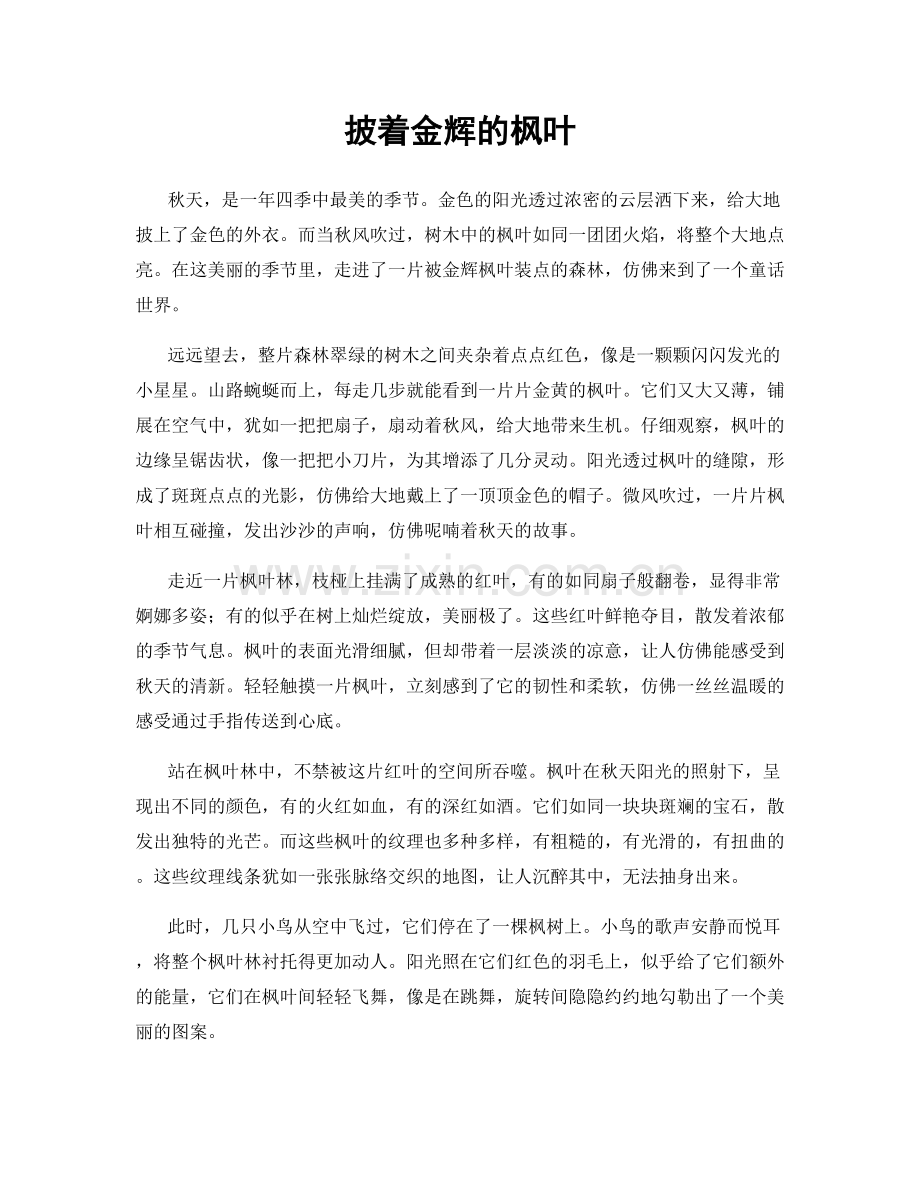 披着金辉的枫叶.docx_第1页