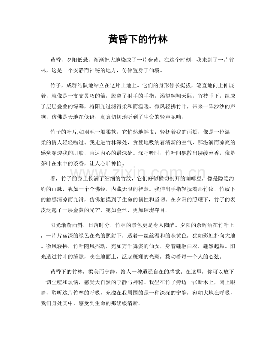 黄昏下的竹林.docx_第1页
