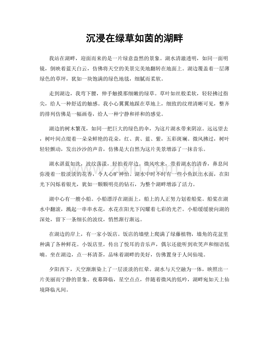 沉浸在绿草如茵的湖畔.docx_第1页