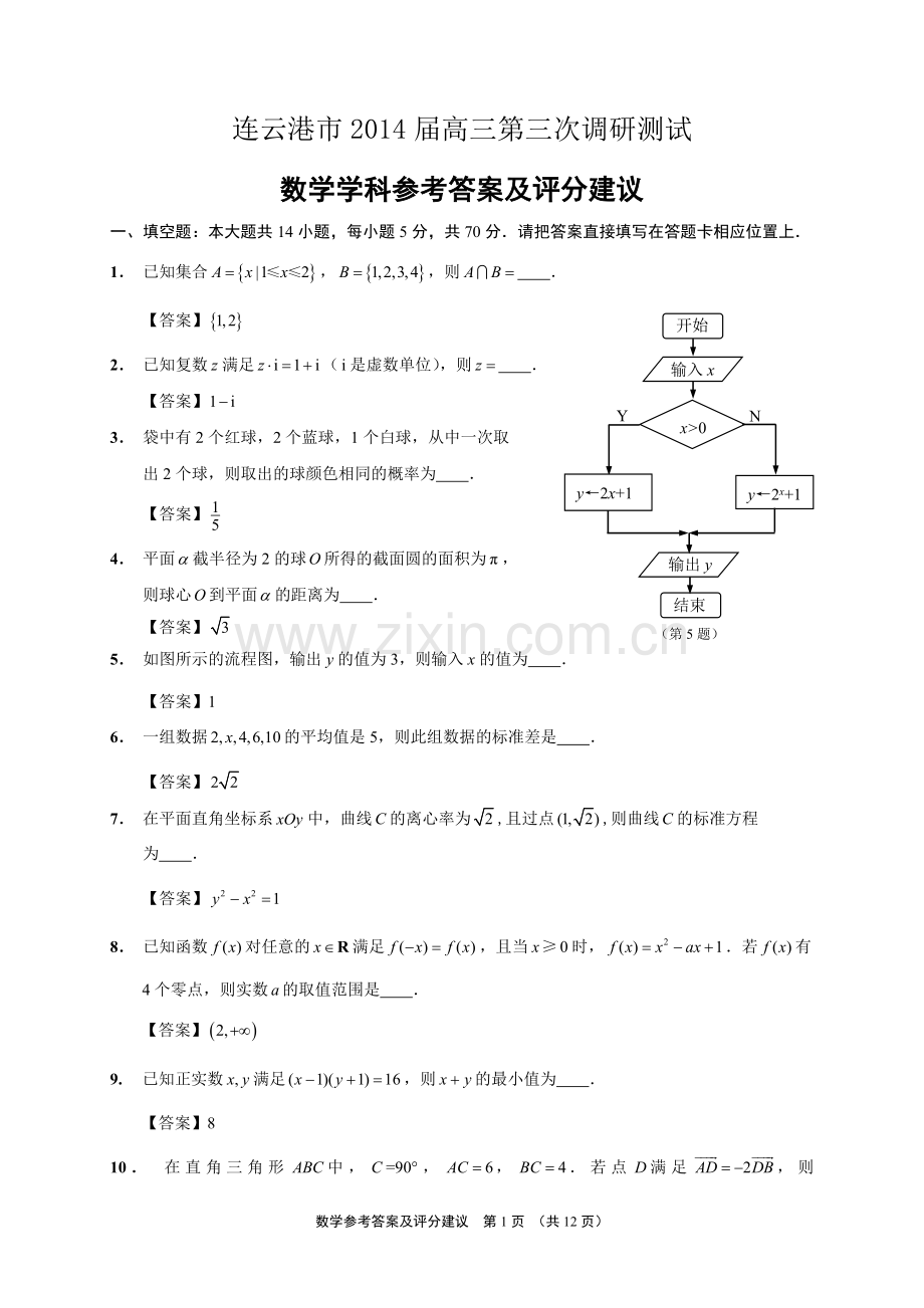连云港市高三三模.doc_第1页