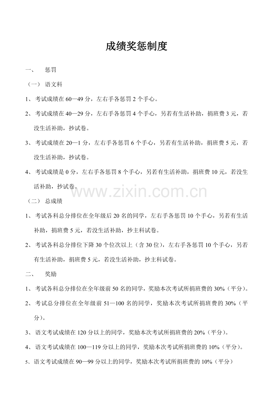 成绩奖惩制度.doc_第1页