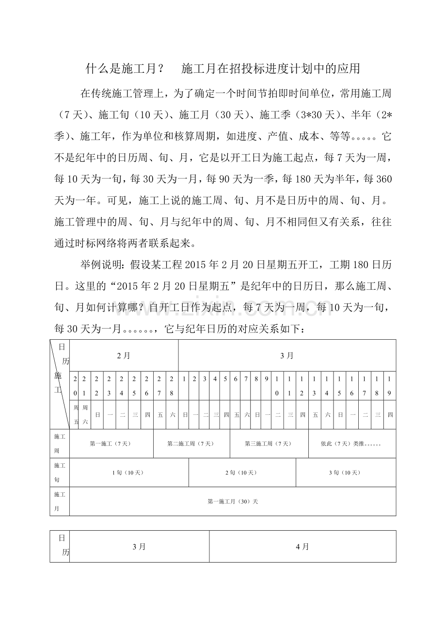 什么是施工月？-施工月在招投标进度计划中的应用.doc_第1页