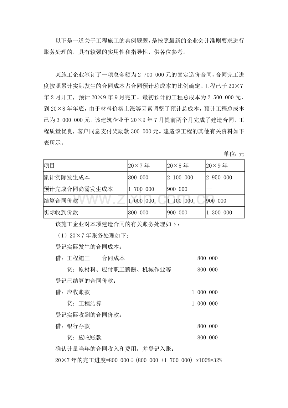 工程施工账务处理例解.docx_第1页