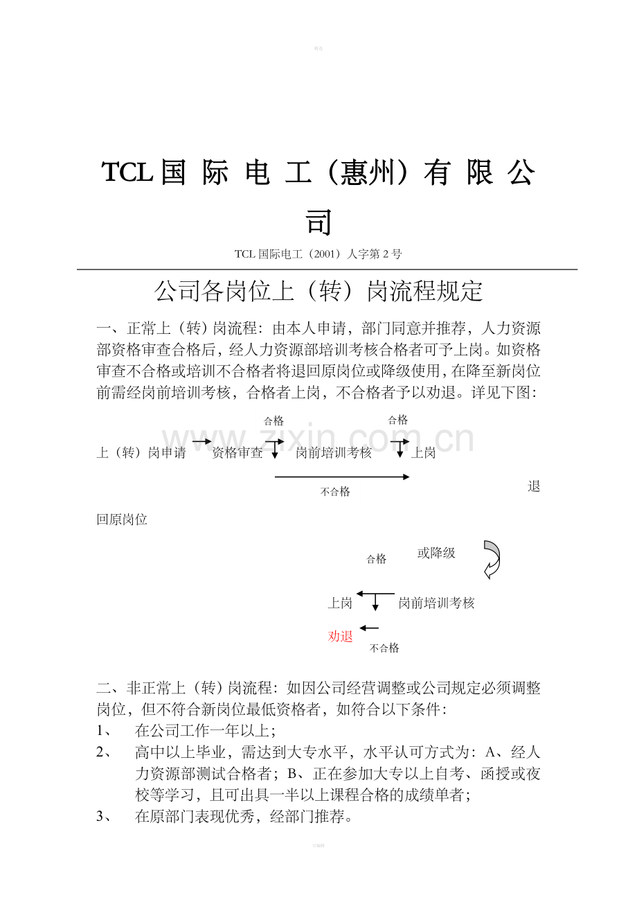 公司各岗位上(转)岗流程及原则.doc_第1页