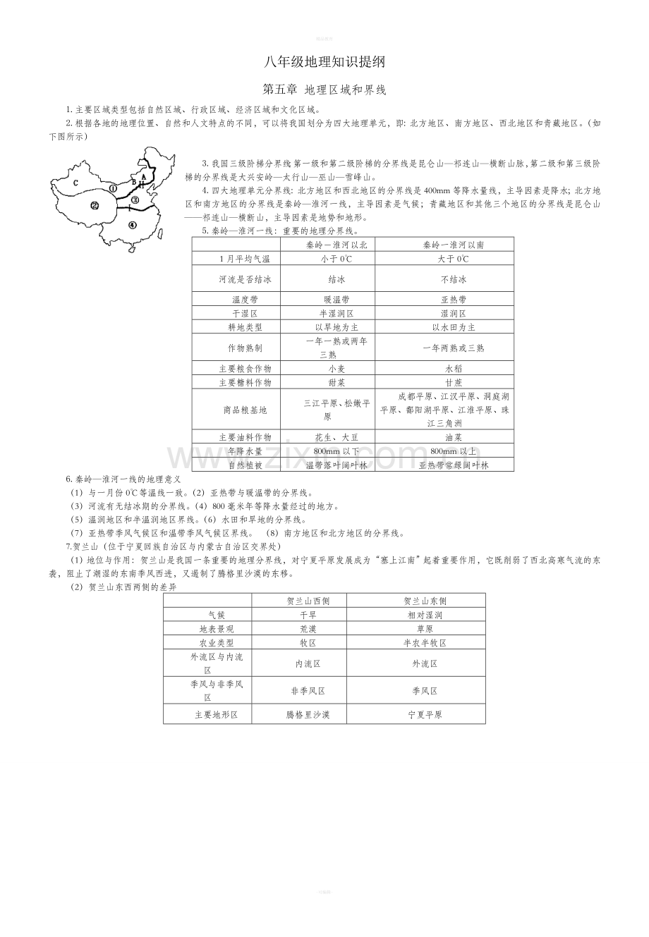 粤教版地理(新)八下复习提纲.doc_第1页