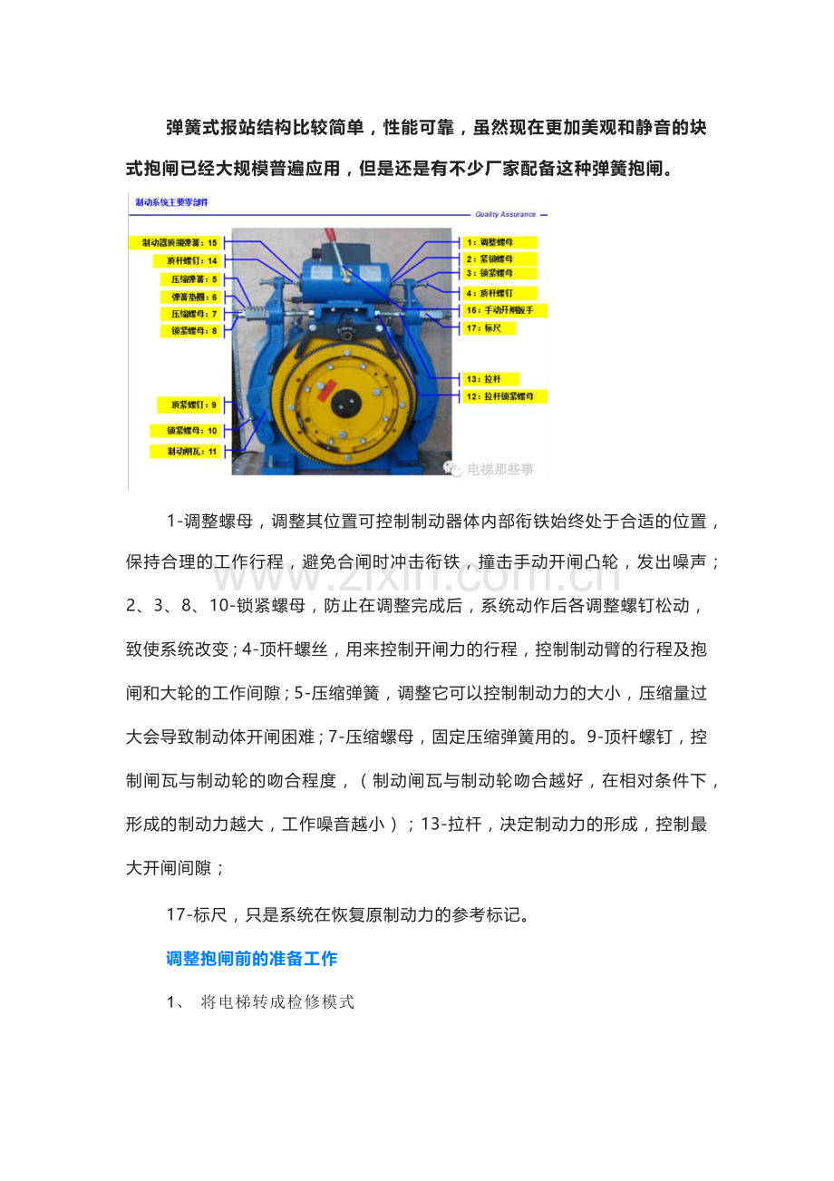 电梯弹簧抱闸调整.docx_第1页