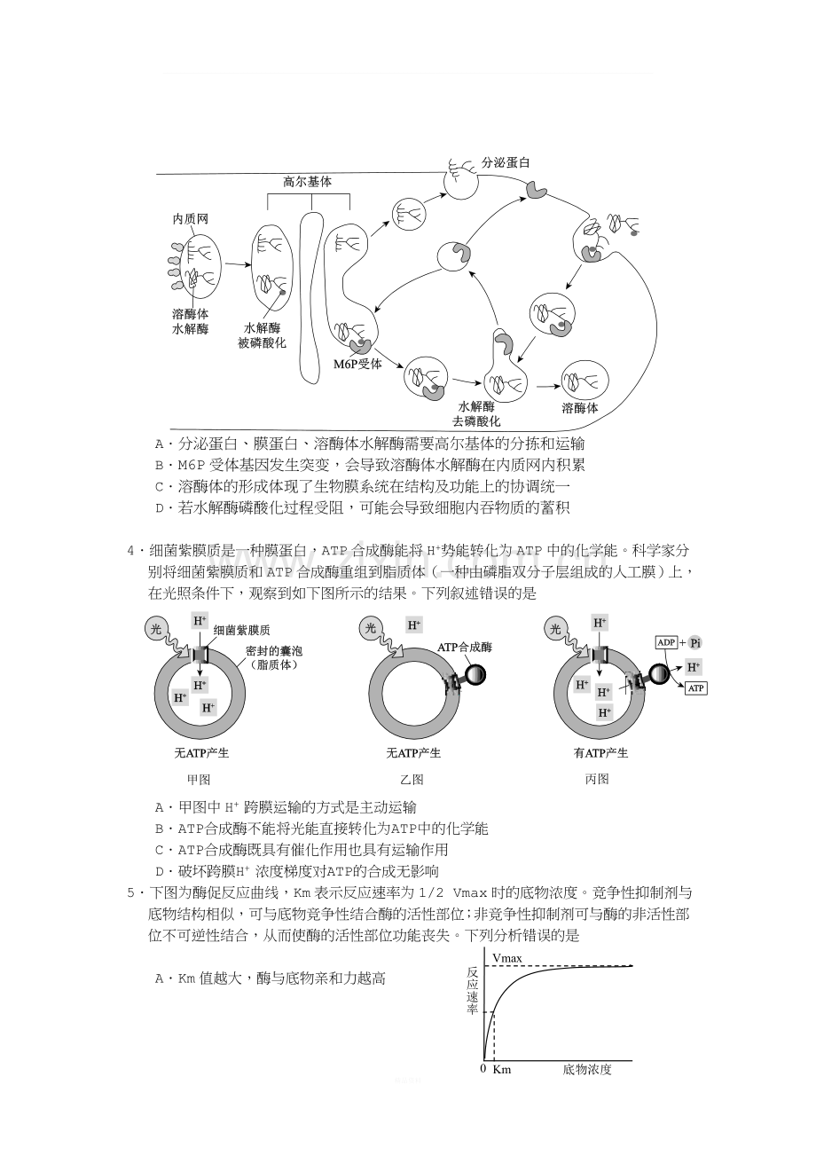 2017-2018学年第一学期西城区高三期末生物试题(含答案).doc_第2页