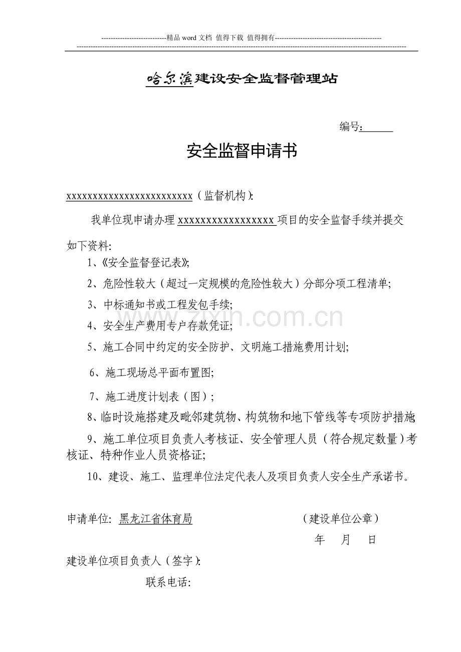 施工安全监督管理资料格式参考样本.doc_第2页
